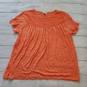 Olivia sky short sleeve top. Size XL. Light orange color